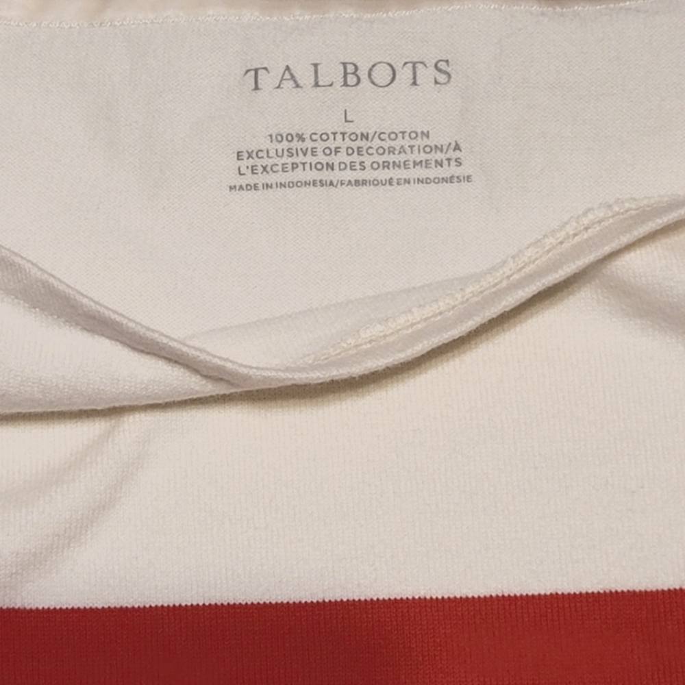 Talbots Multi Color Stripes Long Sleeves Crew Neck Pullover Sweater, Large - EUC - Picture 7 of 7
